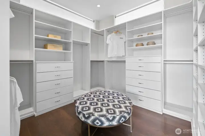 Fully built-out primary closet
