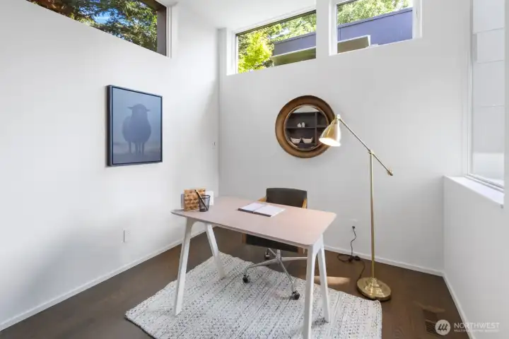 Main floor den/office is the perfect WFH space