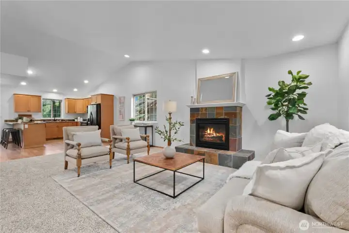 Open-concept living, kitchen, & dining