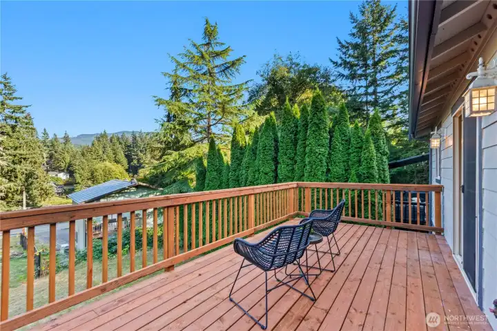 New deck with foothill views