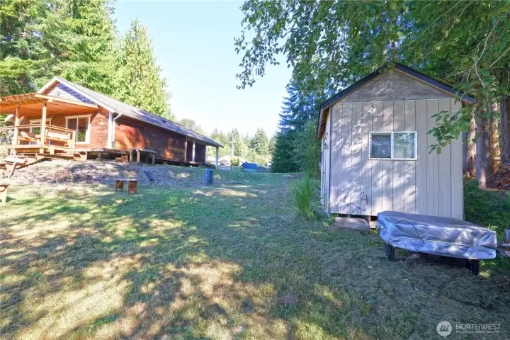 Garden or toy shed with power.