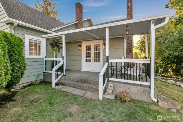 Covered porch - French doors off one of the bedrooms