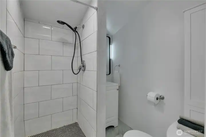 Upper-level remodeled 3/4 bath