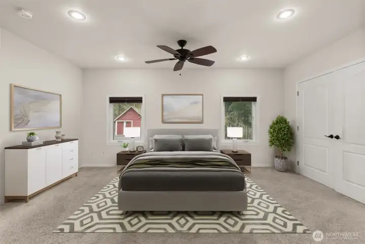 Digitally Staged Photo of Second primary Suite