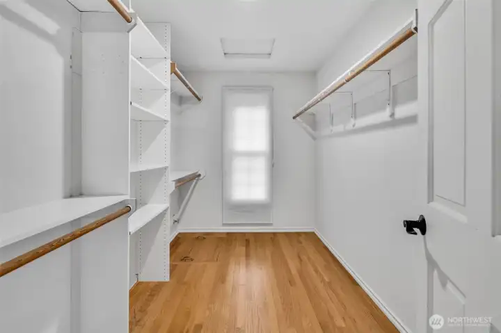 Main floor primary walk in closet