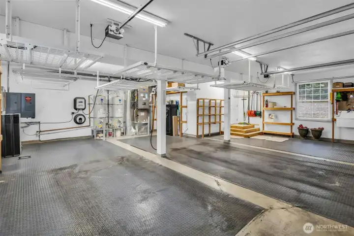 3-bay garage includes EV charging