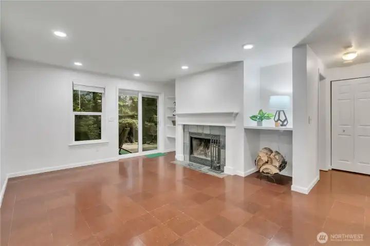 Wood burning fireplace keeps the whole place nice and warm!