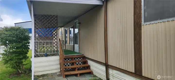 Step up to the covered front entry