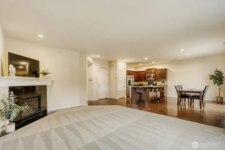 Open concept living space unstaged Open concept living space unstaged