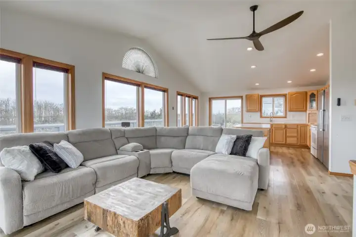 The windows capture 180 degree views from the living/kitchen areas.