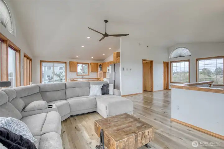 With windows on the front of the home, too, there is a ton of natural light.