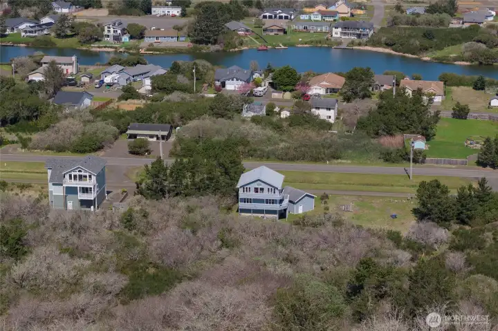 A view from behind the property, looking to the north.