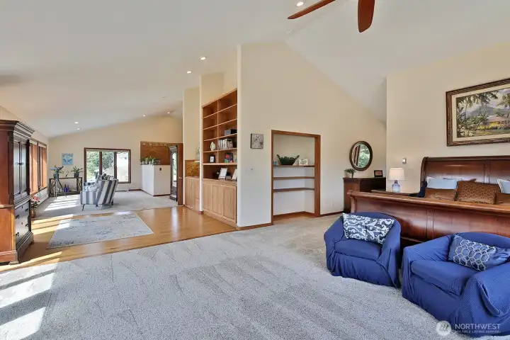 Expansive primary suite. Wet bar, large walk in shower.