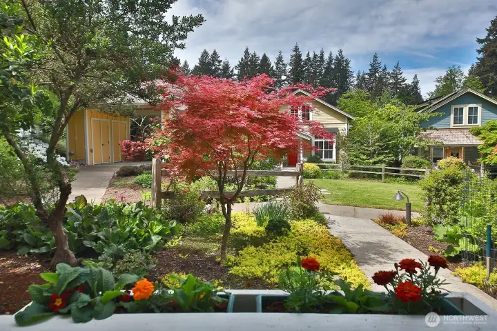 Curated gardens provide color and beauty throughout the seasons.