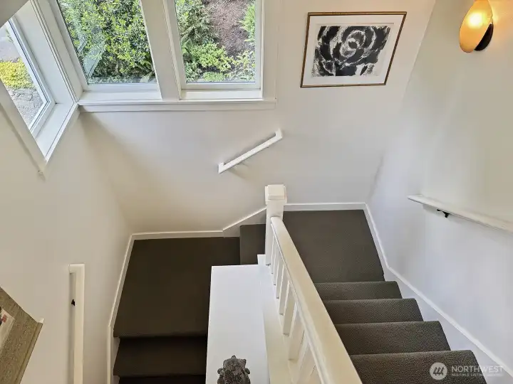 Light-filled stairwell.