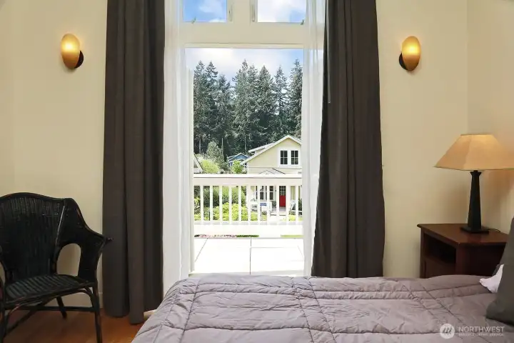 The balcony offers a quiet place to greet the day.
