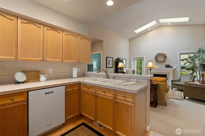Kitchen view towards the living area.