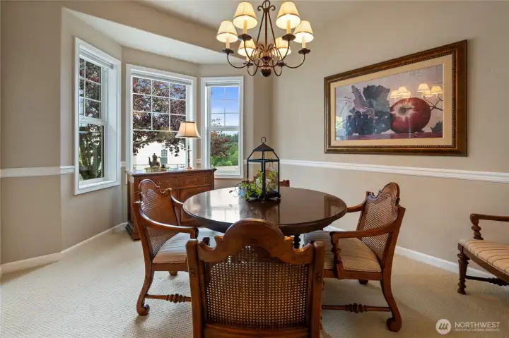 Formal dining area.  Having both the nook and the dining room does give an owner choices on repurposing an area for another use.