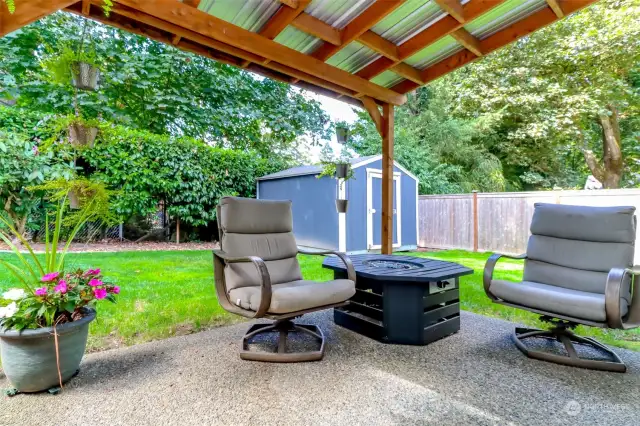 Covered patio area if its raining out