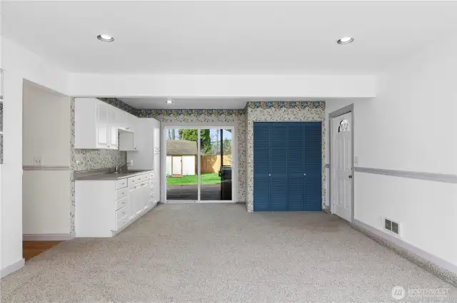 Downstairs offers so many possibilities... multi generational living space or a large primary suite!