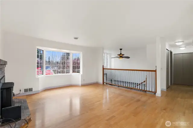 Light and Bright upstairs living room.
