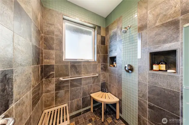 Tiled shower