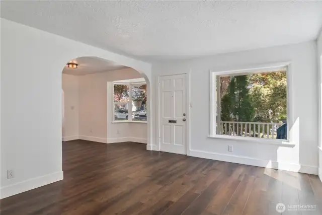 Living room and dining room
