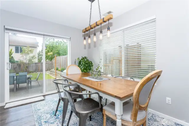 Dining Area with view of the backyard