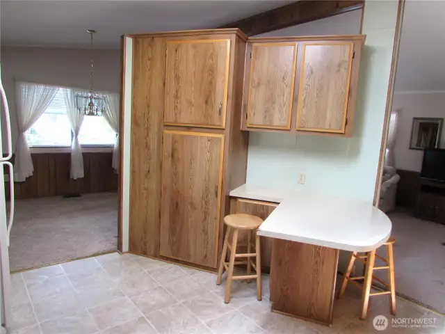 Ample storage in Kitchen.