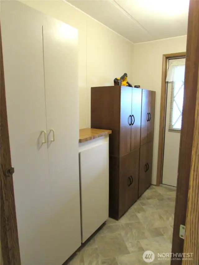 All storage cabinets stay with home.