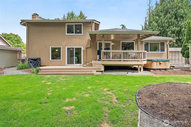 The fully fenced backyard is a wonderful retreat with so many opportunities for relaxation.