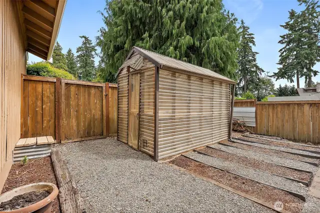 The greenhouse is plumbed with water for convenience as you tend your plants.