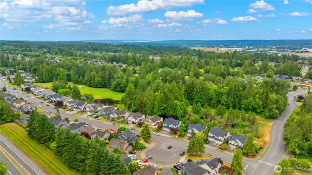 Looking Southwest towards the golf course.
