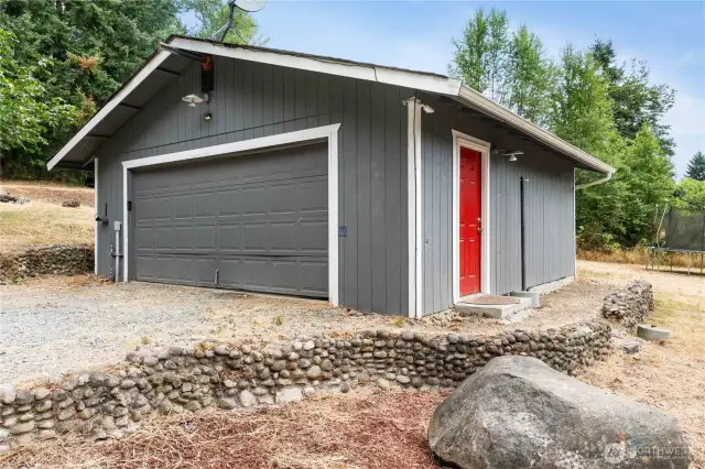 Two-car detached garage is just steps from your front door.