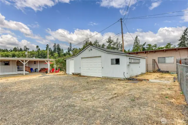 Detached garage and shop.