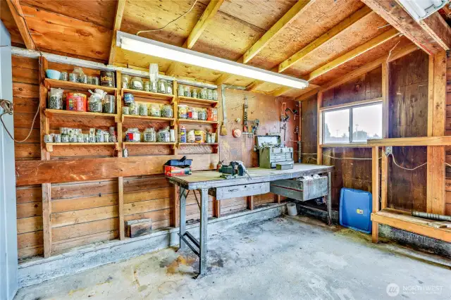 Shop space in the garage.