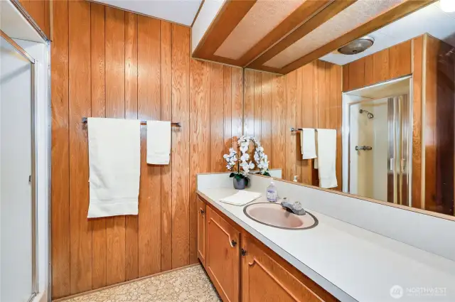Primary bath with shower.