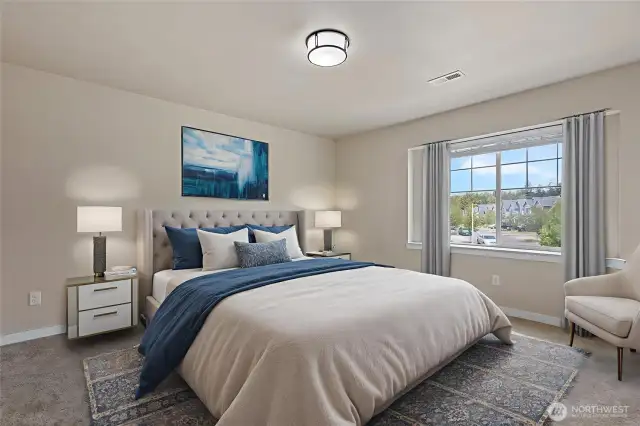Primary bedroom virtually staged