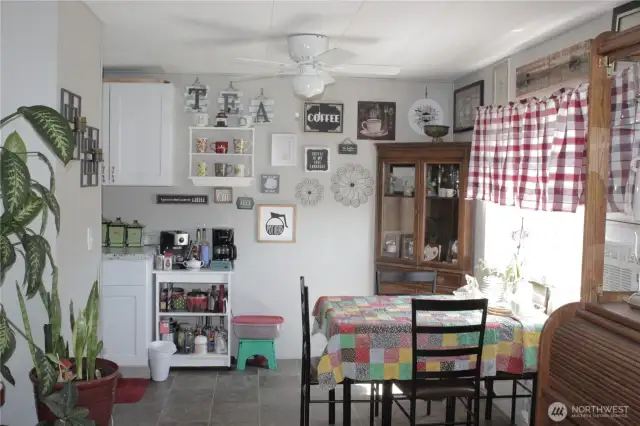 Dining room off of the kitchen.