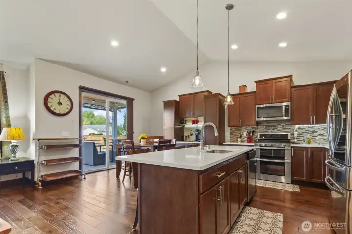 Kitchen flows effortlessly to backyard entertaining