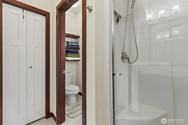 Primary Bathroom with shower & walk-in closet