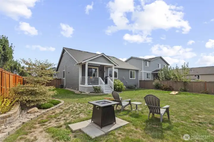 Beautifully landscaped backyard for entertaining