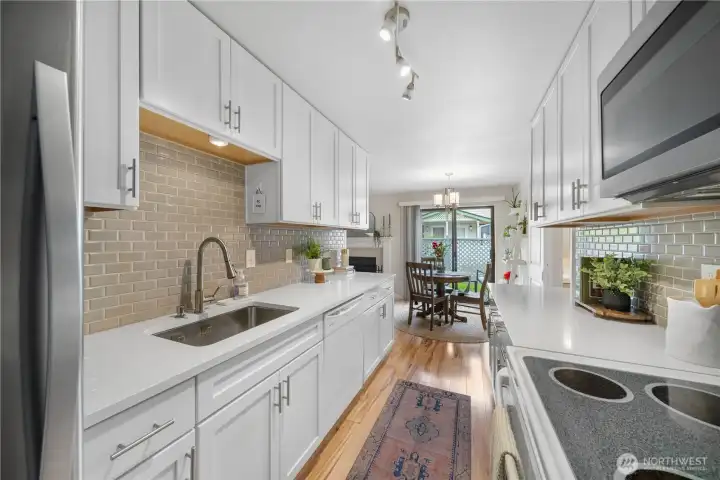 Beautiful shaker cabinets in the fully remodeled kitchen.