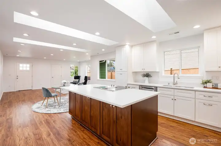 The three new skylights flood the home with natural light!