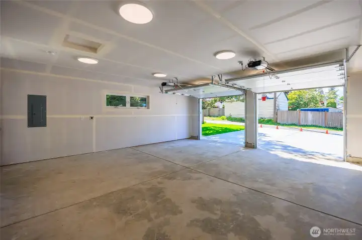 Oversized 2-car garage.
