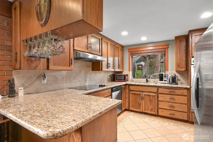 Kitchen w/ heated tile