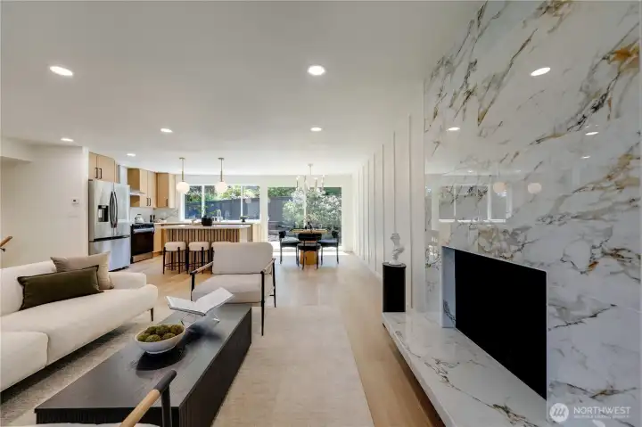 Wood burning fireplace