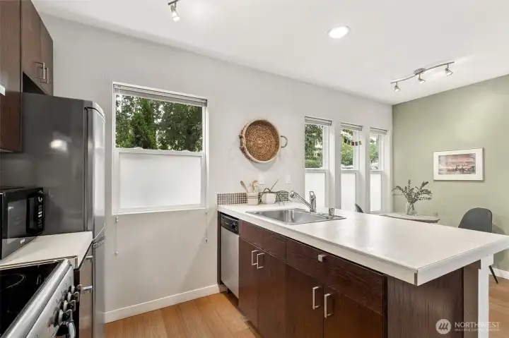 Layers of lights throughout the condo allow for custom ambience
