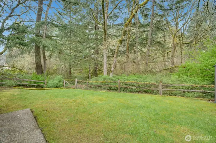 Over 46 acres of green space out your back door. Including trails and wildlife.