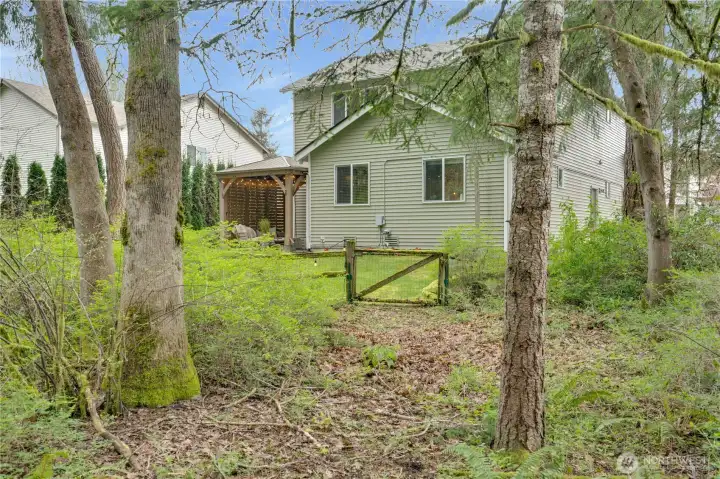 This photo is taken beyond the bounds of the property. The fence indicated where the general lot line are.